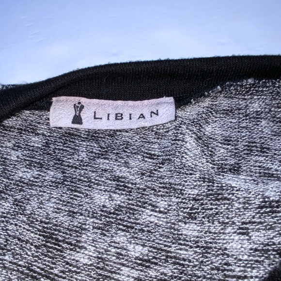 Libian Gray & Black lightweight elbow sweater L/XL - Picture 5 of 6